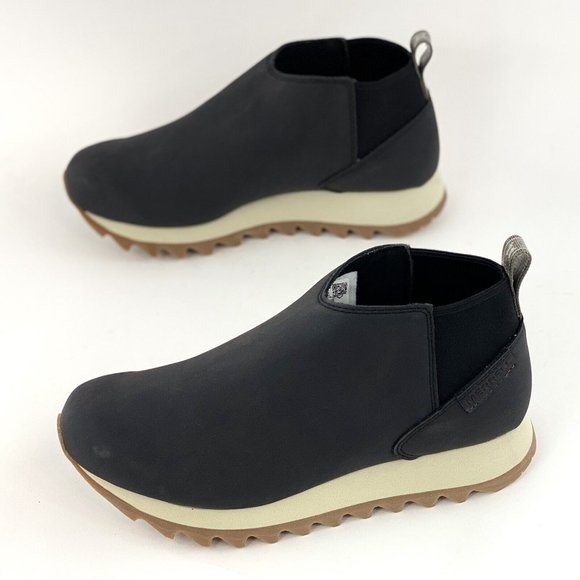 Merrell Alpine Chelsea Woman's Boots Black White Boot Slip On Faux Leather - Picture 3 of 12